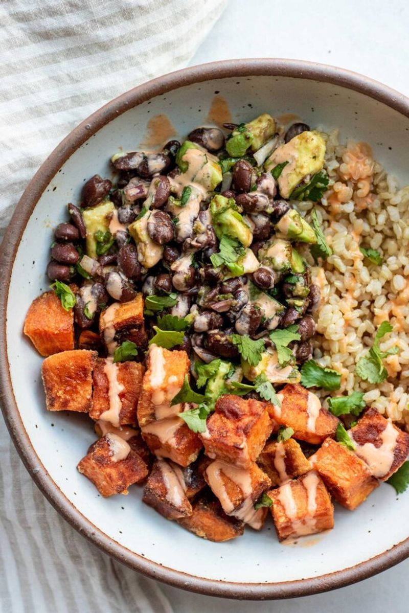 Sweet Potato And Black Bean Rice Bowl