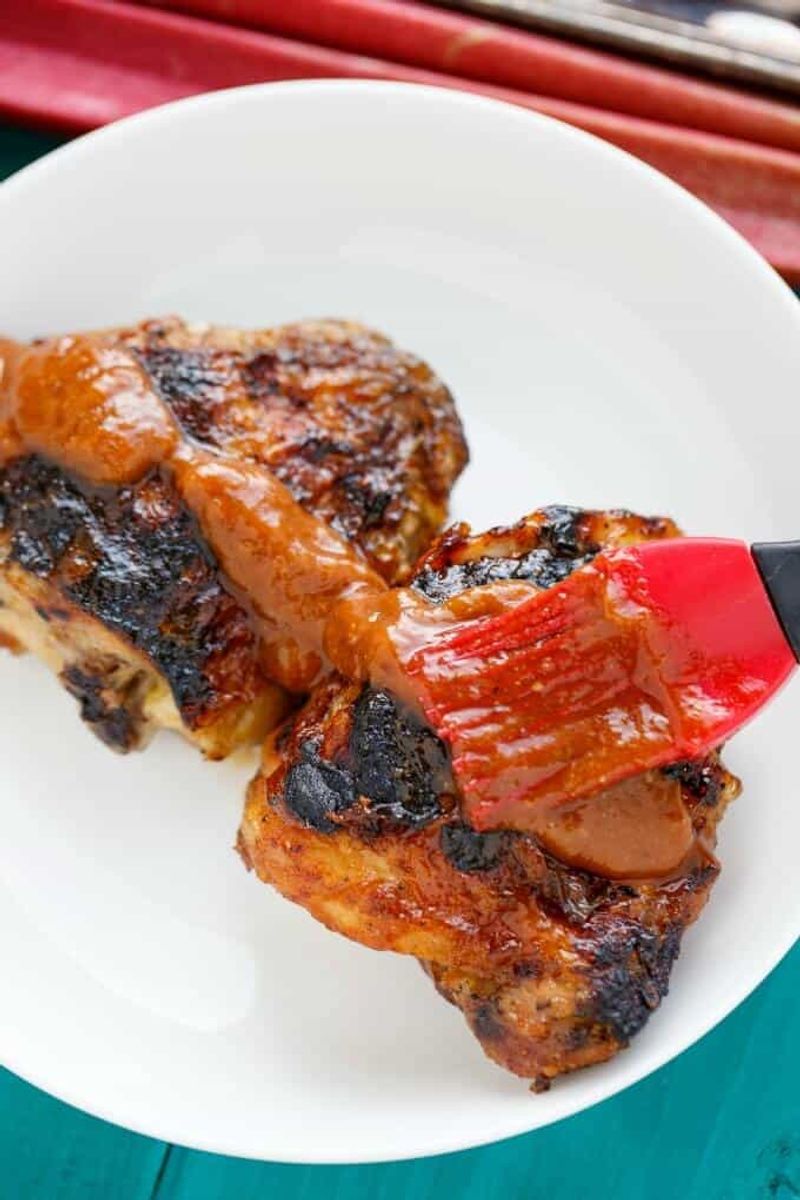 Grilled Chicken With Rhubarb BBQ Sauce