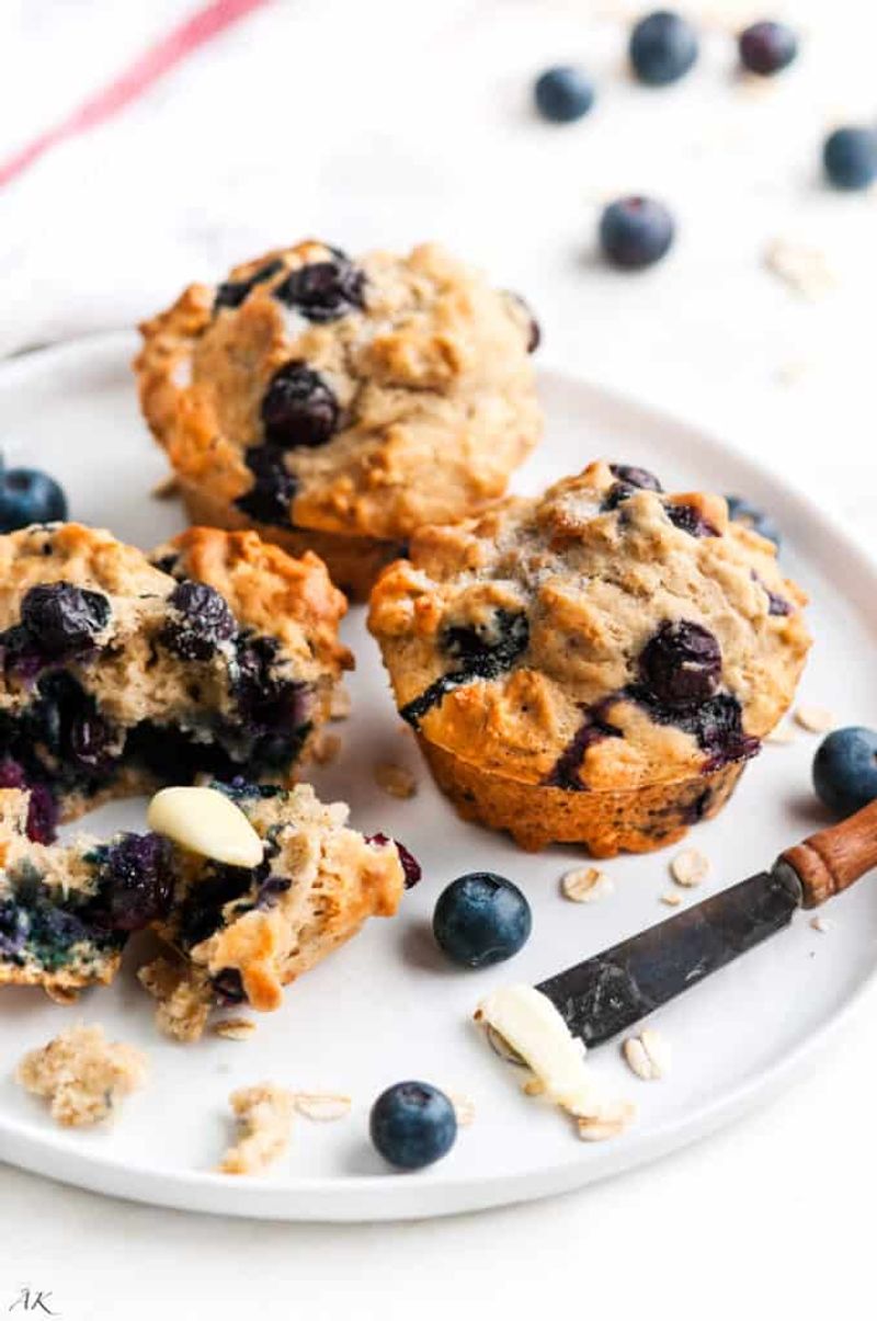 Blueberry Lemon Oat Muffins