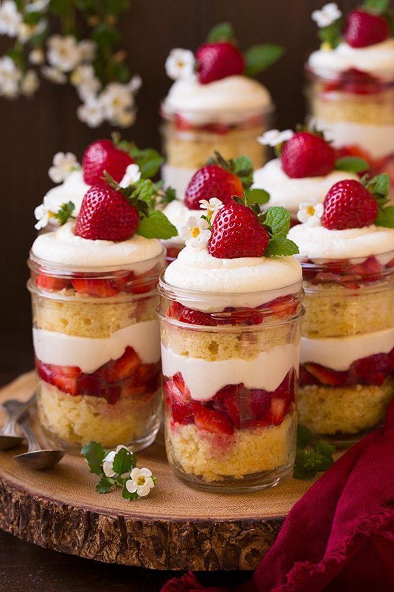 Strawberry Shortcake Trifles In Cups