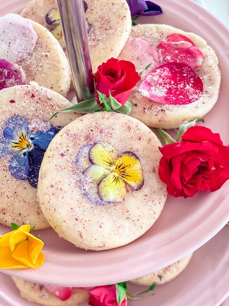 Rose Petal Shortbread Cookies