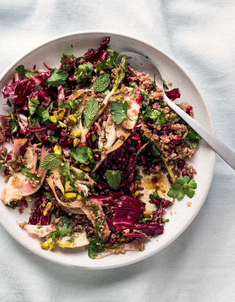 Quinoa And Radicchio Salad With Lemon-Parmesan Dressing