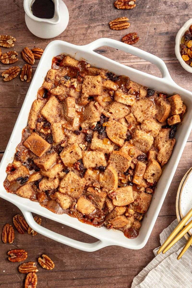 Cozy Gluten-Free Bread Pudding With Cinnamon Sauce
