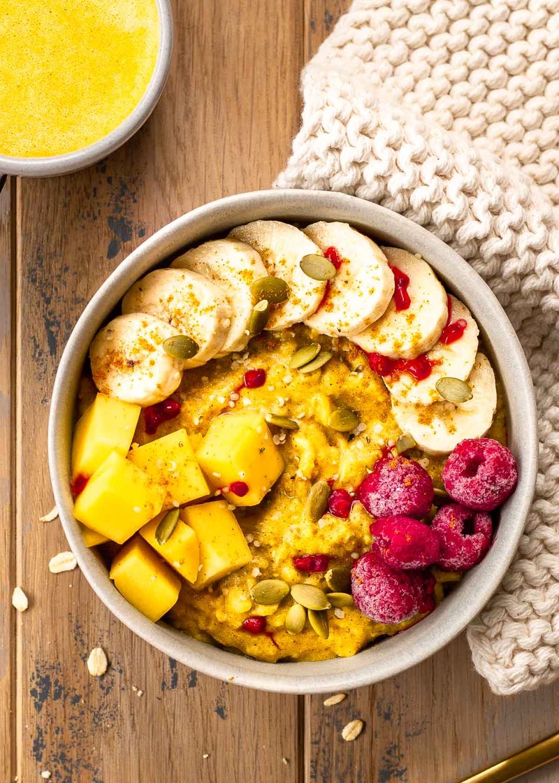 Golden Milk Turmeric Oat Bowl
