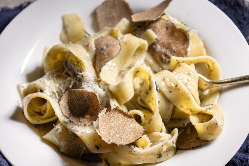 Homemade Pasta With Truffle Cream Sauce