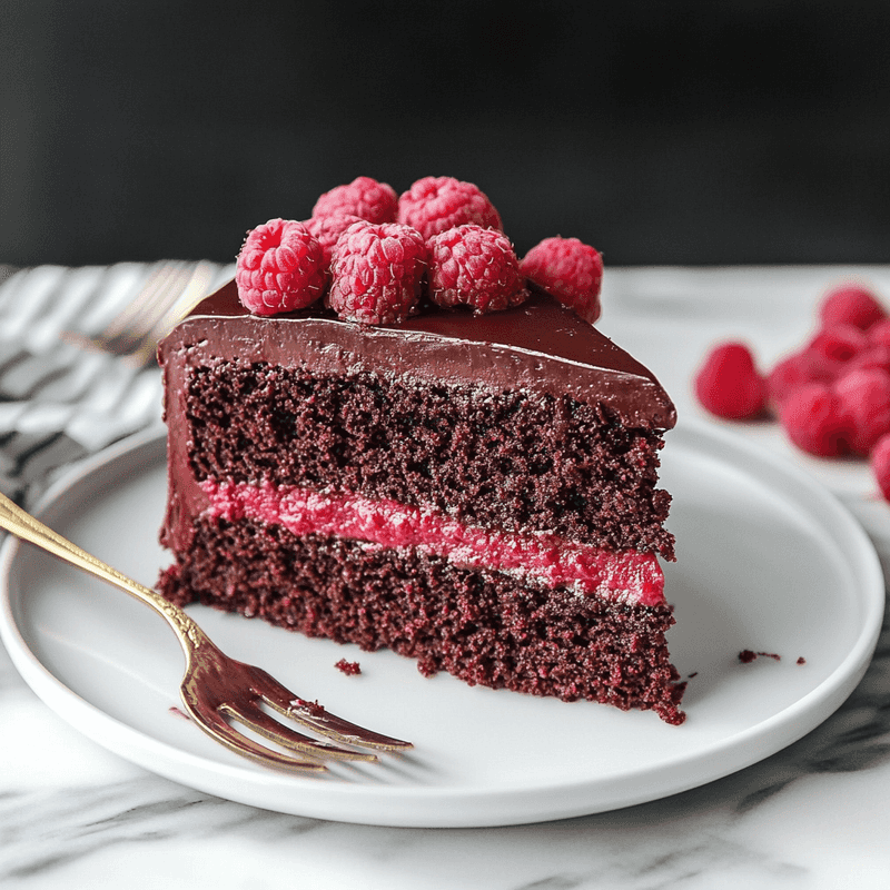 Chocolate Raspberry Truffle Cake