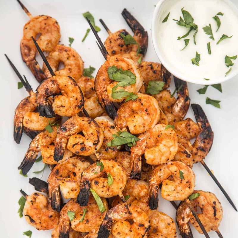 Spicy Sriracha Shrimp Skewers