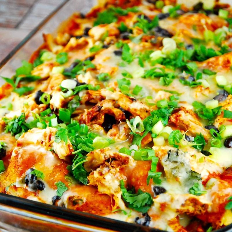 Cheesy Chicken Enchilada Bake