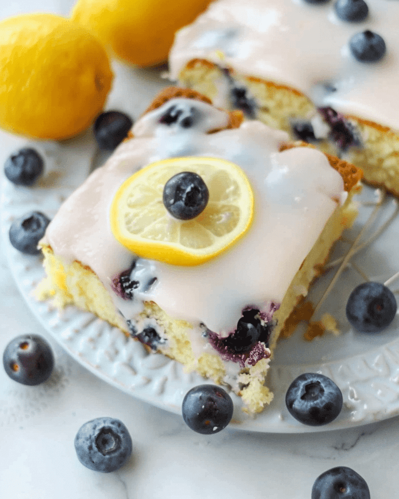 Zesty Lemon Blueberry Sheet Cake