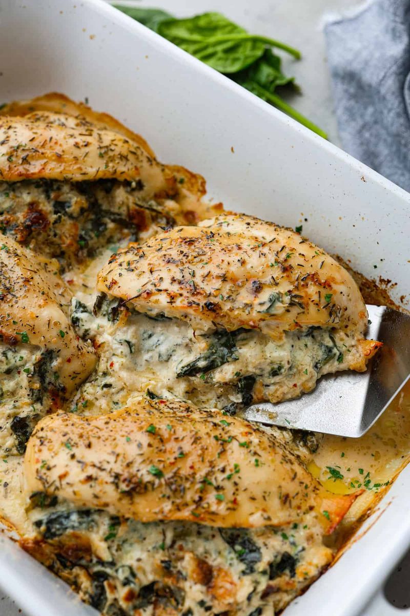 Cheesy Spinach-Stuffed Chicken