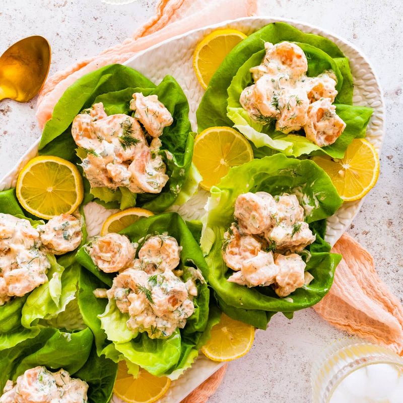 Lemon Herb Scampi Lettuce Cups