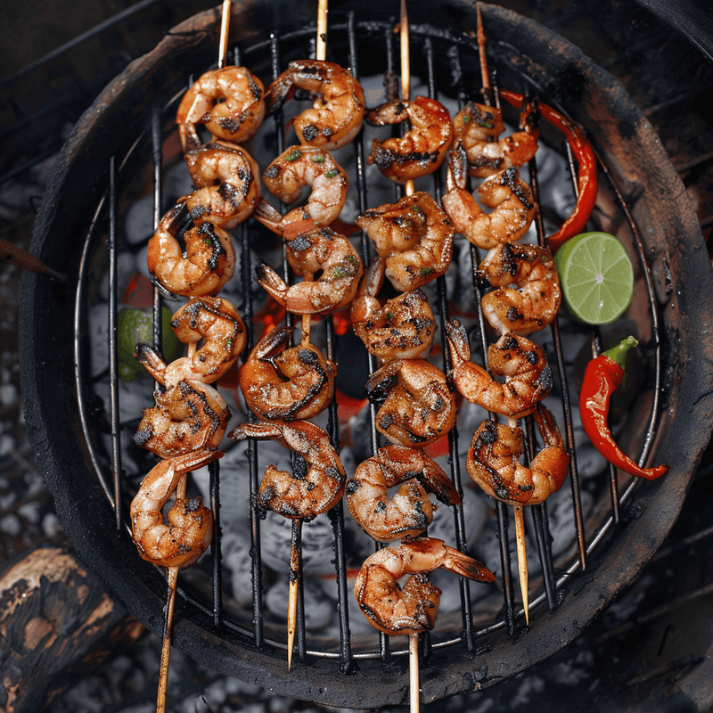 Spicy Grilled Prawn Skewers
