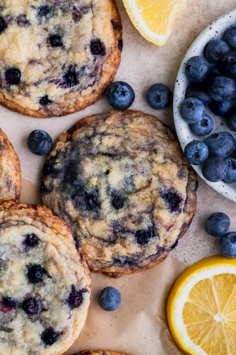 Blueberry Lemon Crinkle Cookies