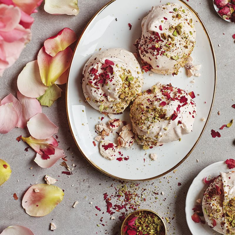 Pistachio Rosewater Pavlova