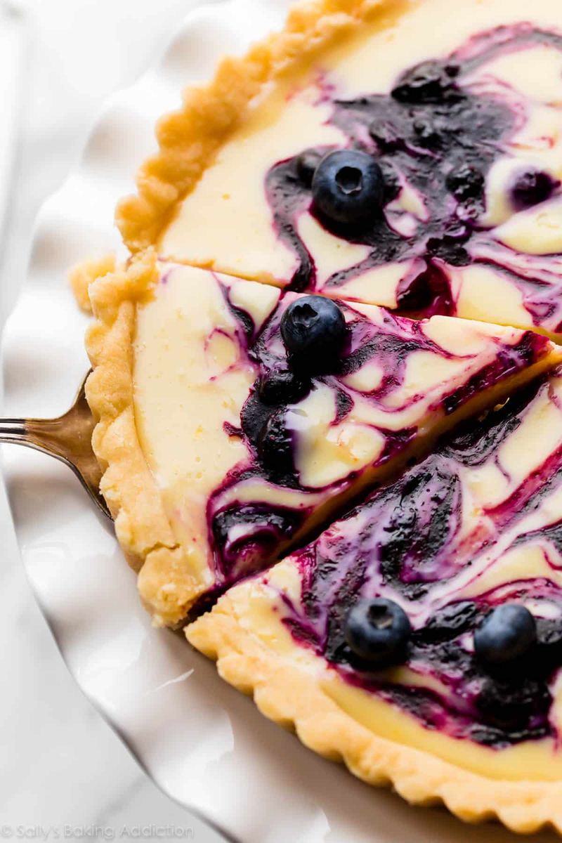 Meyer Lemon Tart With Blueberry Swirl