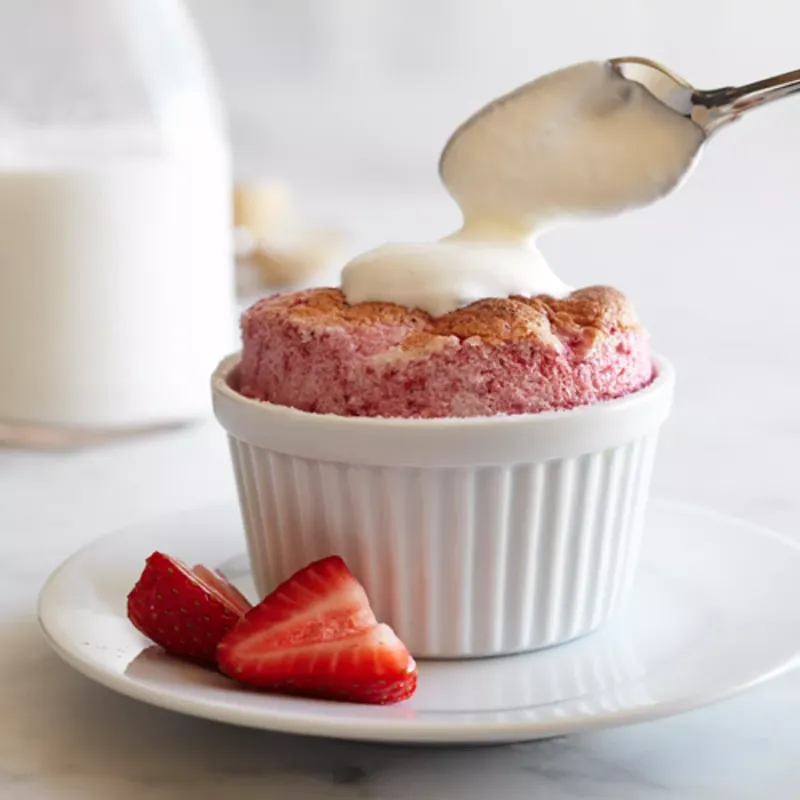 Strawberry Milk Soufflé Cups