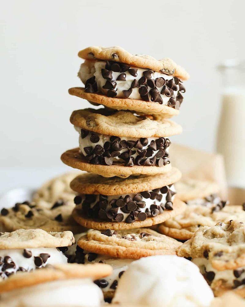 Chocolate Chip Cookie Ice Cream Sandwich