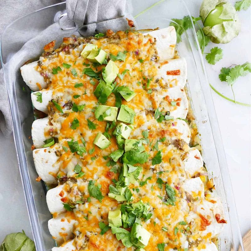 Corn & Zucchini Enchiladas