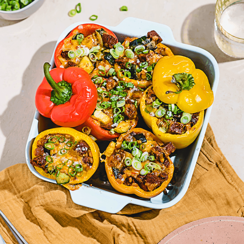 Corn & Chorizo Stuffed Peppers