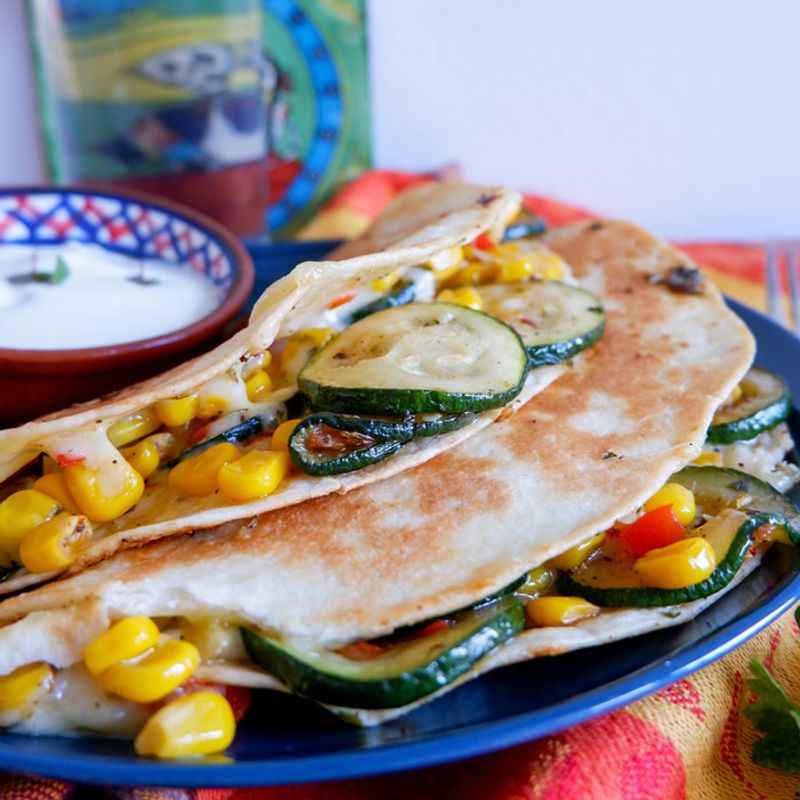 Corn & Zucchini Lunch Quesadillas