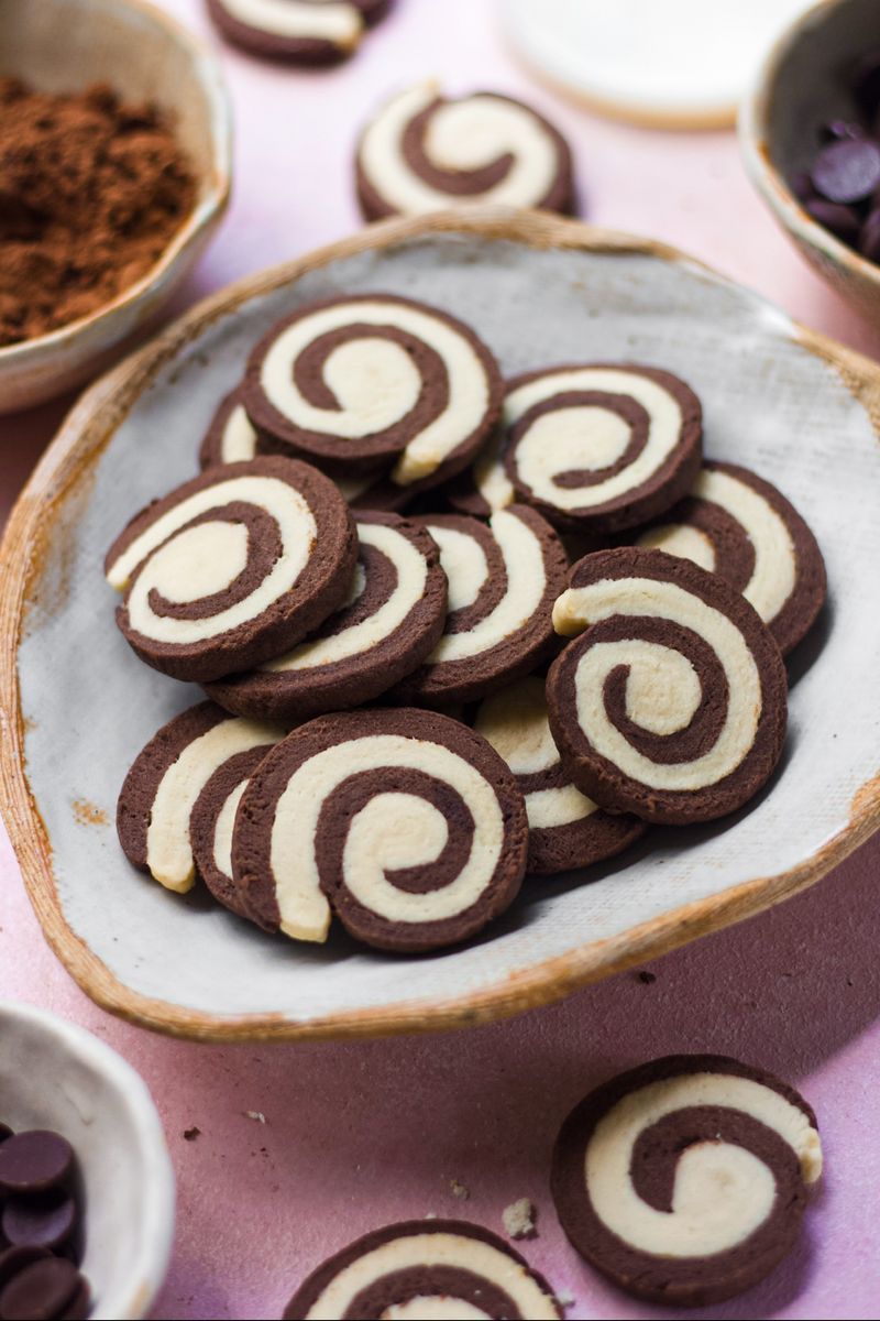 Chocolate Tahini Spiral Cookies