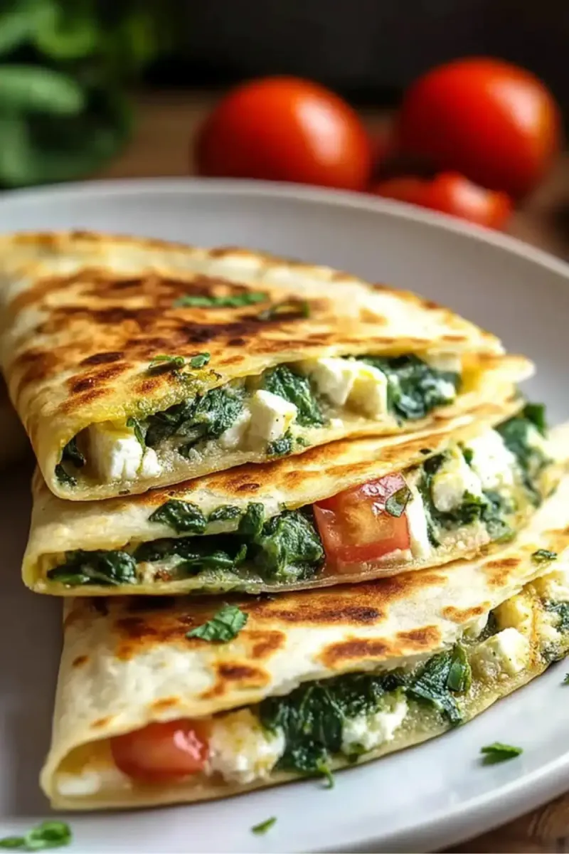 Spinach And Feta Quesadillas