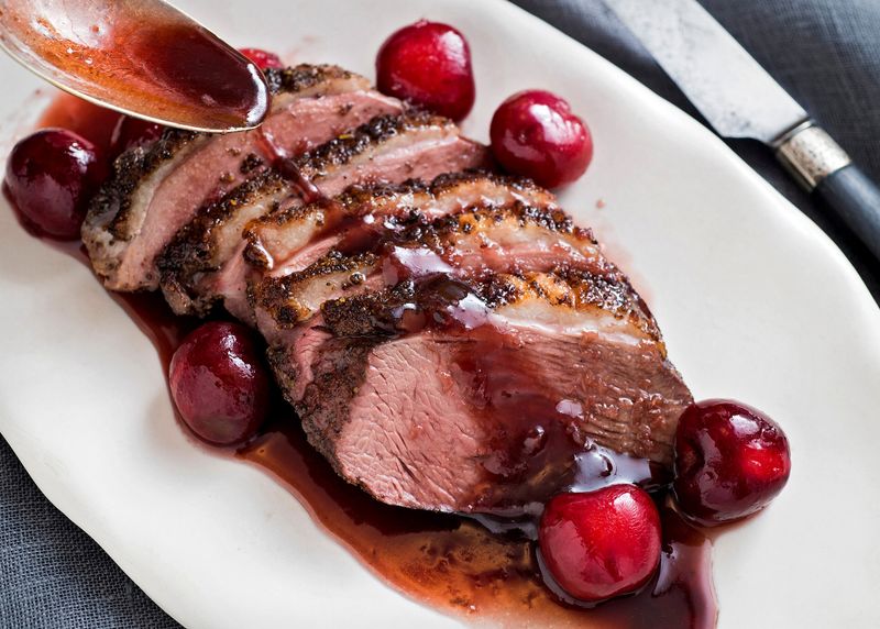 Duck Breast With Cherry Port Sauce