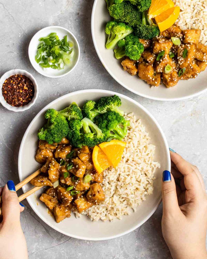 Crispy Tofu Orange 'Chicken'