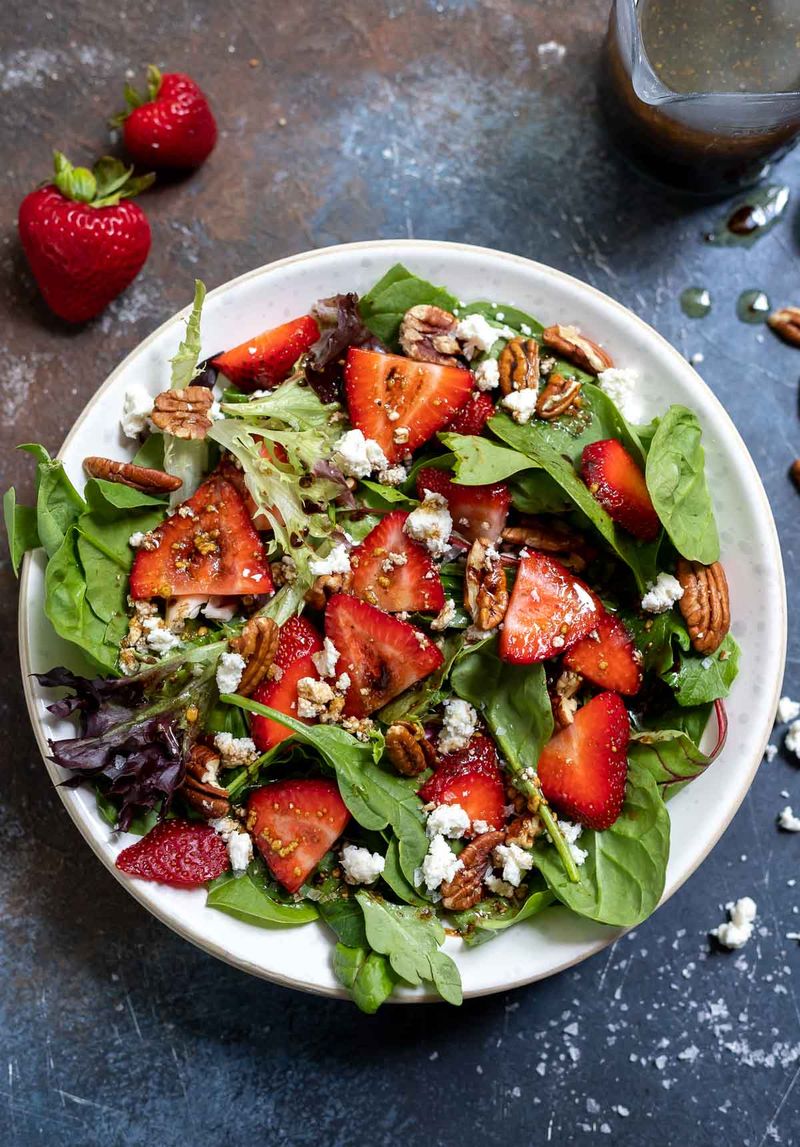 Strawberry Spinach Salad With Balsamic Reduction