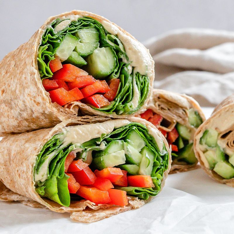 Hummus And Veggie Wraps