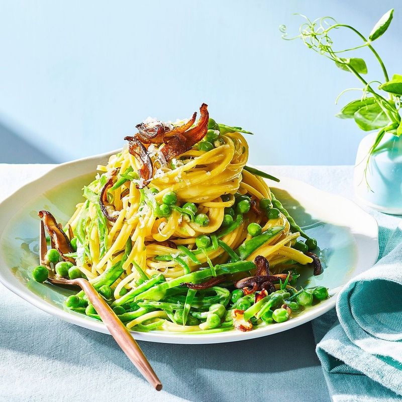 Bacon And Egg Spring Carbonara