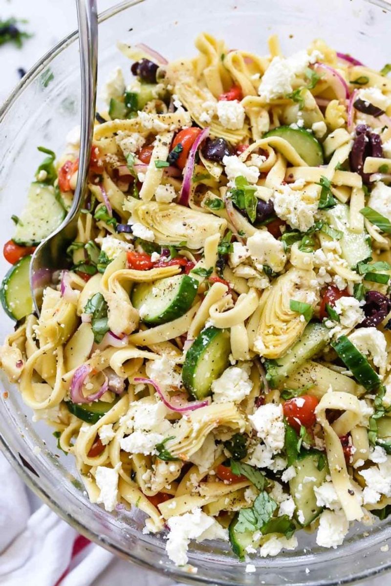 Herbed Pasta Salad With Feta And Cucumbers