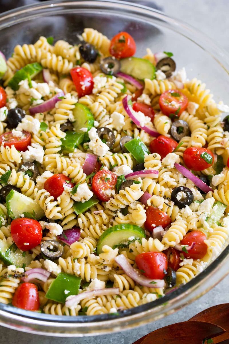 Greek Pasta Salad With Feta And Cucumber