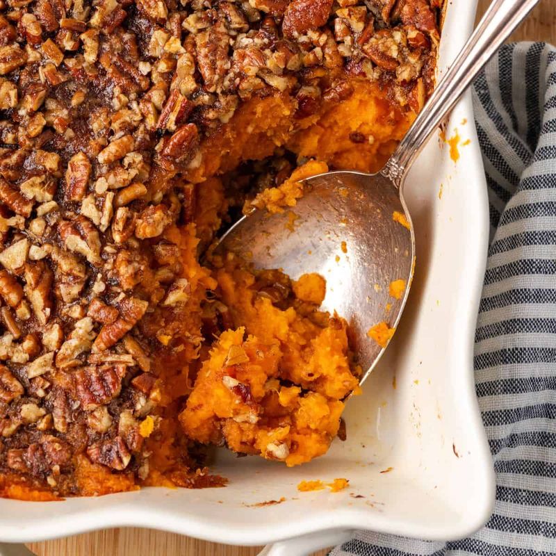 Sweet Potato Casserole With Pecan Topping