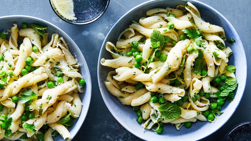 Pea And Mint Pasta With Lemon Zest