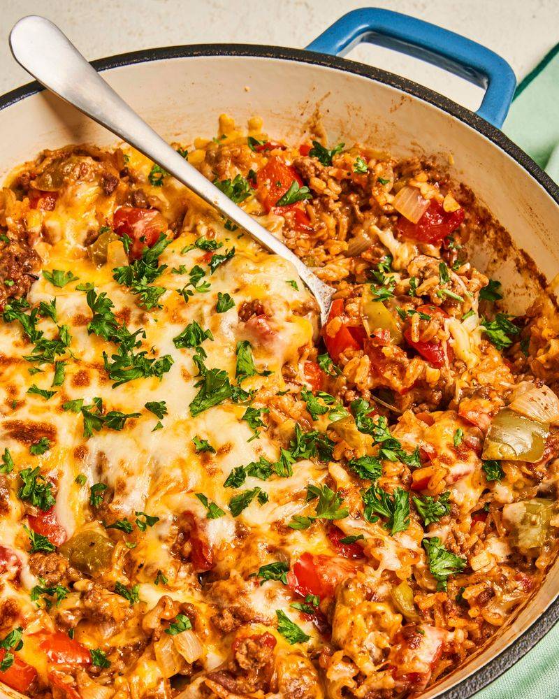 Stuffed Pepper Casserole With Brown Rice