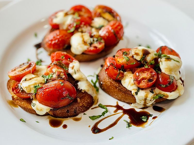 Bruschetta With Heirloom Tomatoes And Basil
