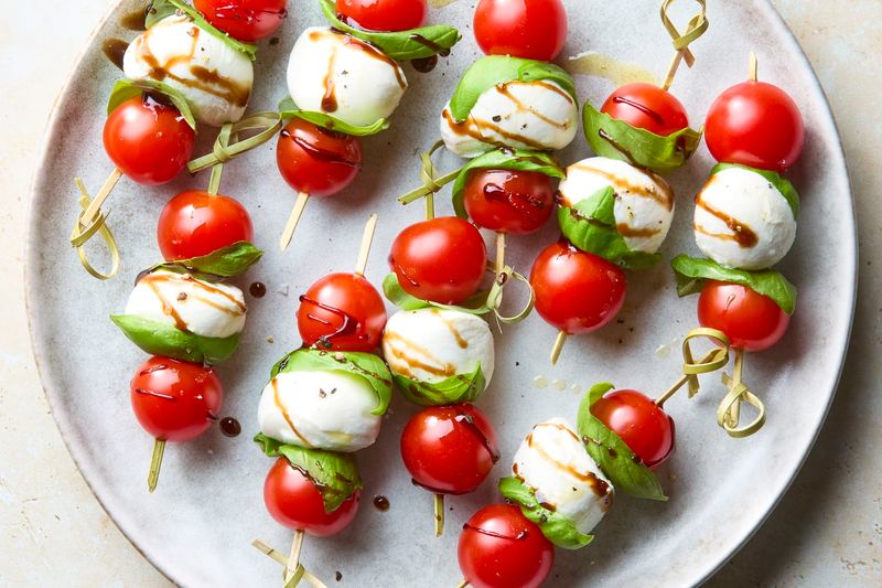 Caprese Skewers With Balsamic Glaze
