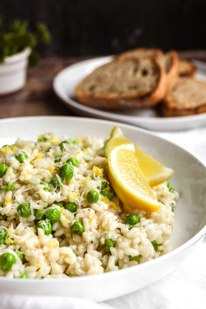 Parmesan Risotto With Lemon And Peas