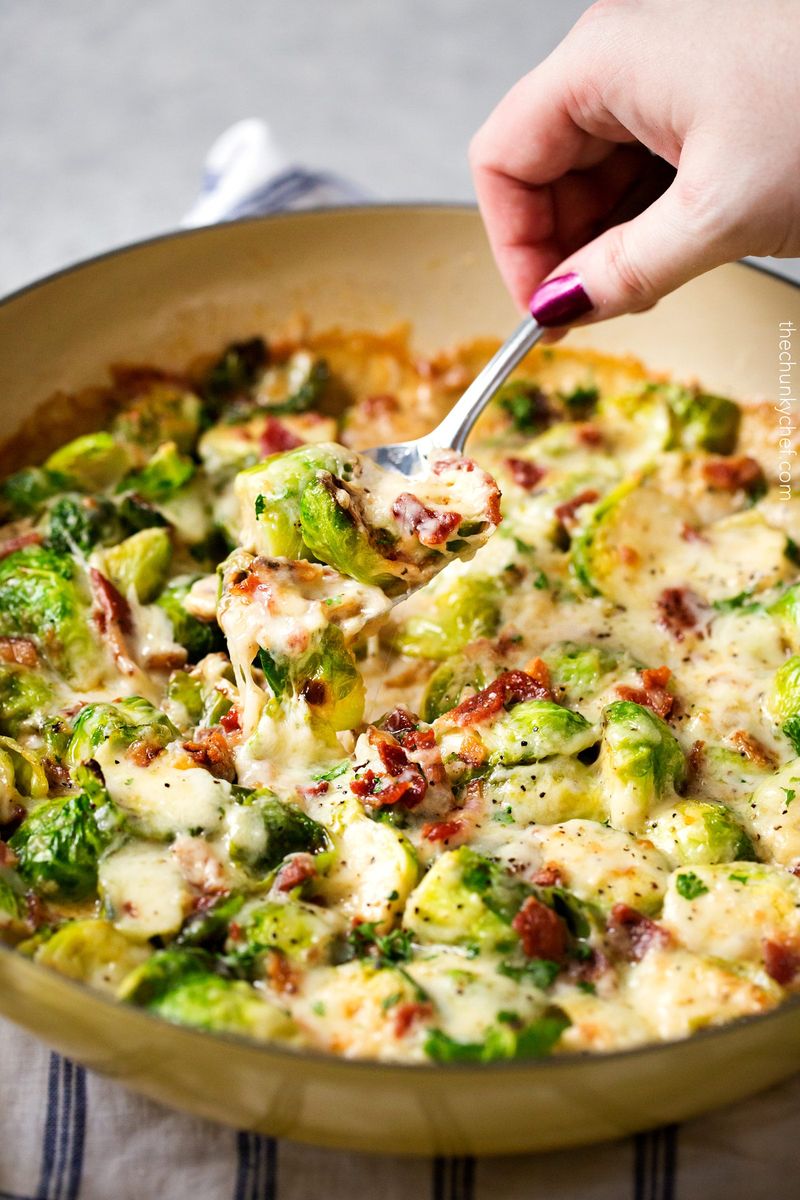 Cheesy Brussels Sprouts Gratin
