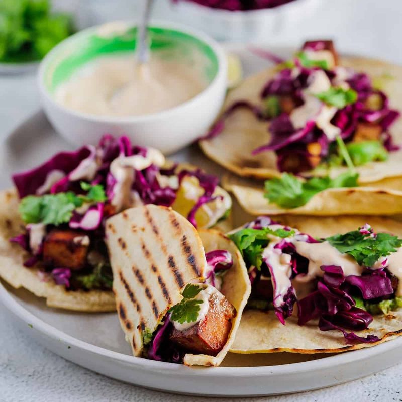 Tofu Tacos With Chipotle Slaw