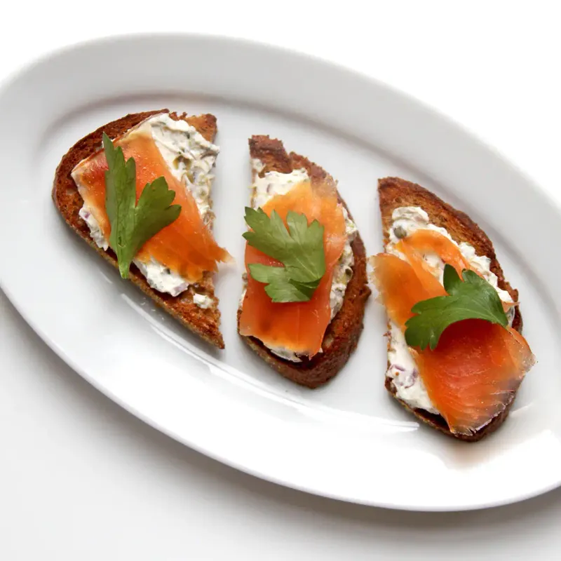 Smoked Salmon & Caper Triangles