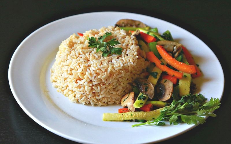 Brown Rice With Steamed Vegetables