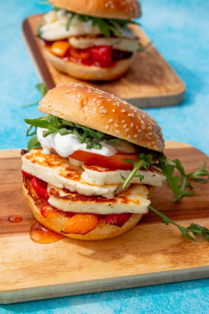 Halloumi And Roasted Pepper Burger