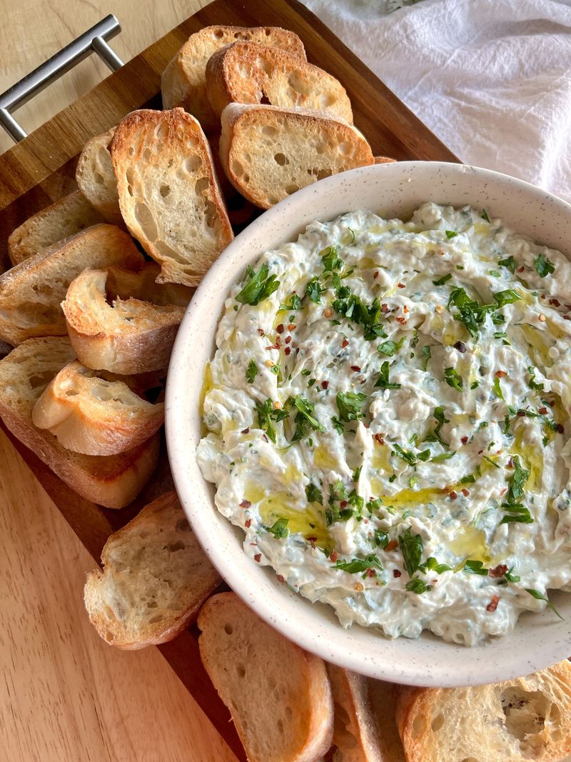 Roasted Garlic And Herb Cream Cheese Dip