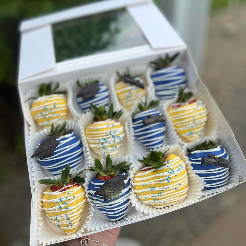 Chocolate-Covered Strawberries With School Colors