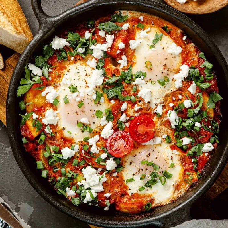 Mediterranean Shakshuka With Feta And Herbs