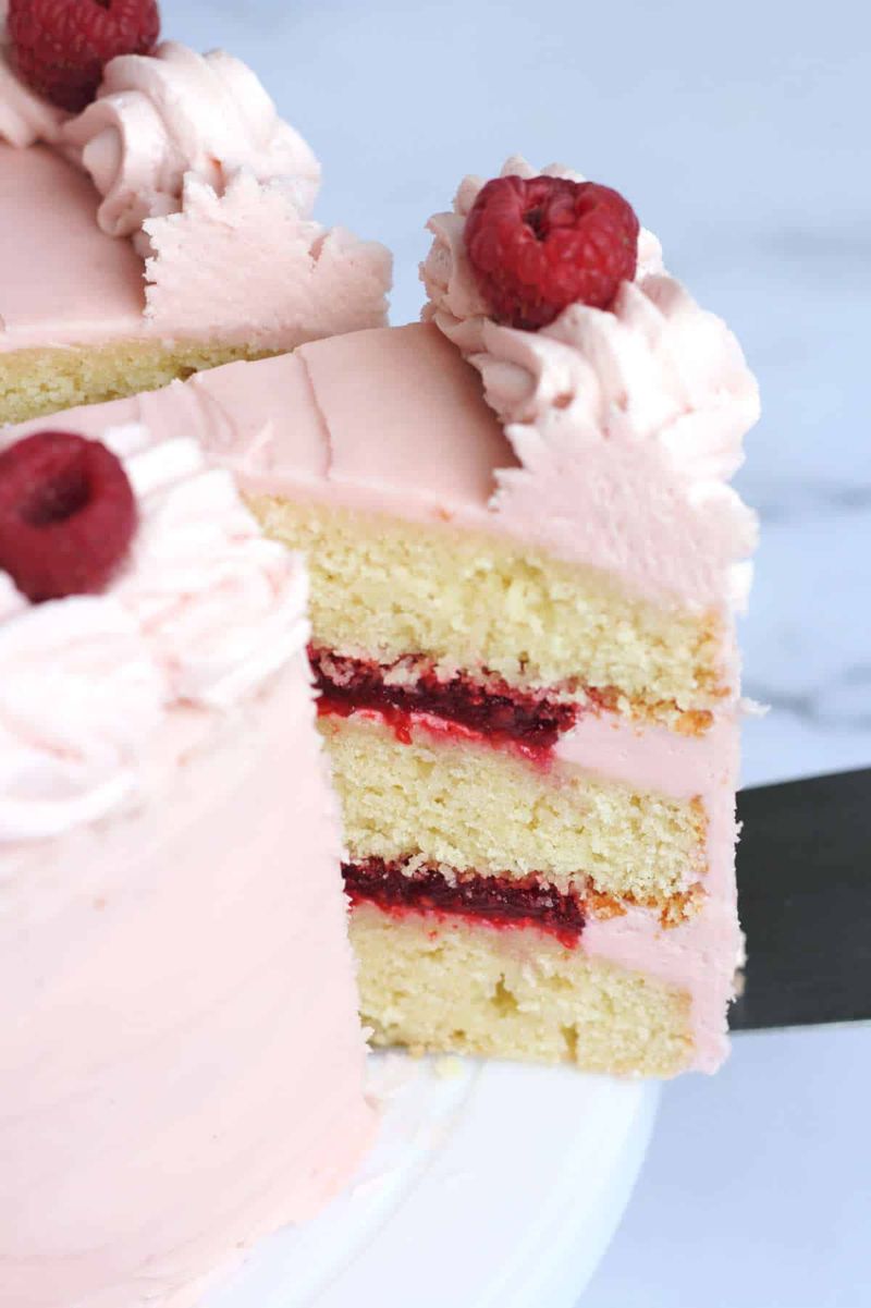 Raspberry Champagne Layer Cake
