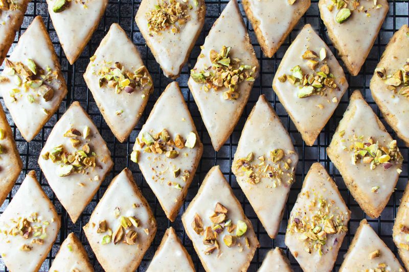 Pistachio Cardamom Shortcakes