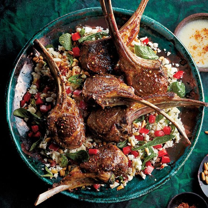 Za'atar Grilled Lamb Chops With Whipped Feta